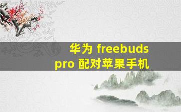 华为 freebuds pro 配对苹果手机